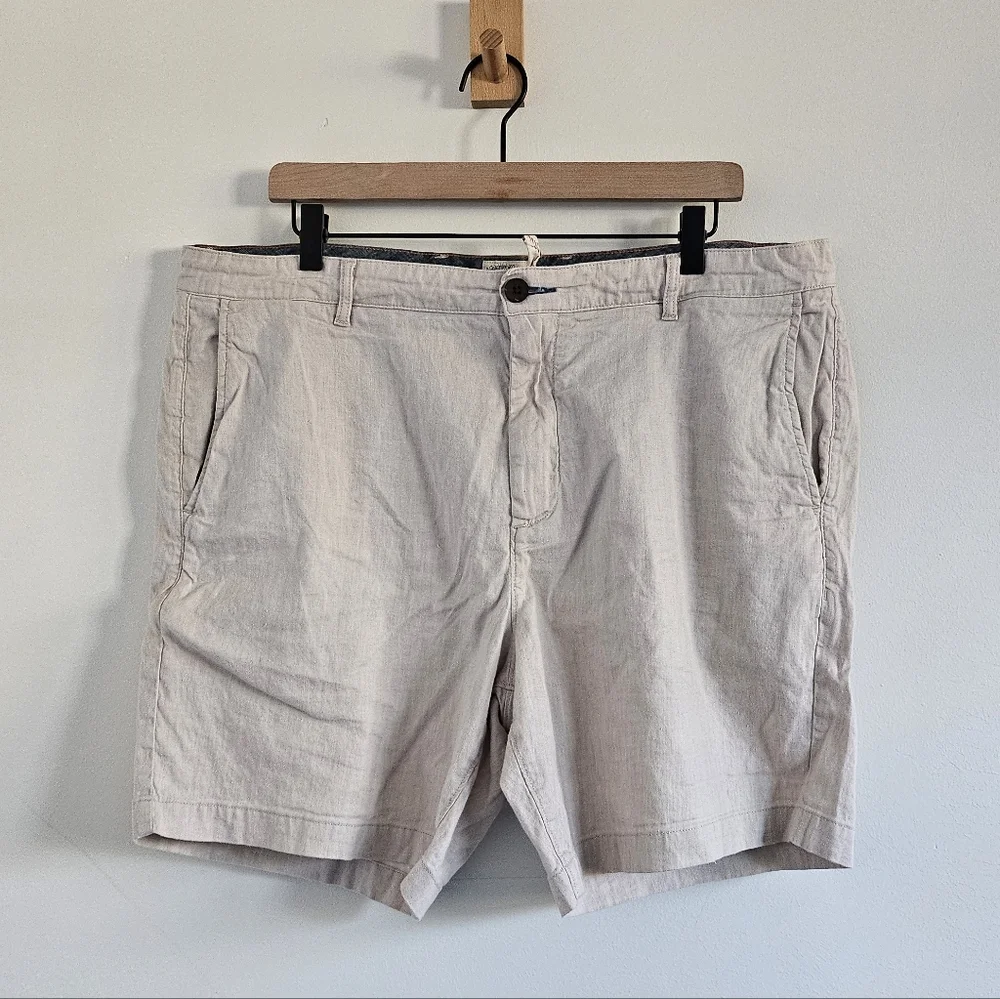 Faherty Linen‎ Blend Shorts Mens Size 38 Beige Lightweight Summer Casual
